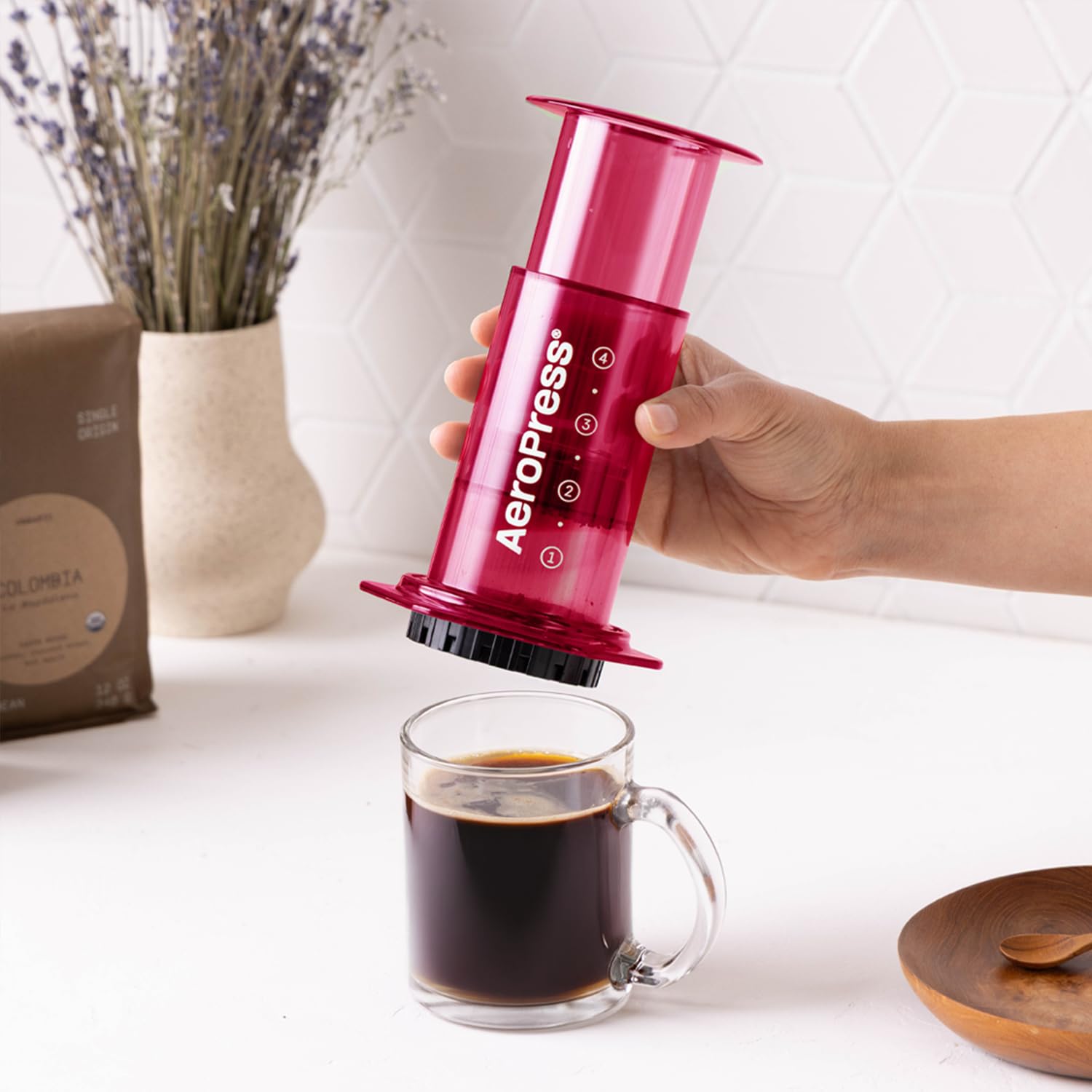 Amazon.com: AeroPress Clear Pink Coffee Press – 3 In 1 Brew